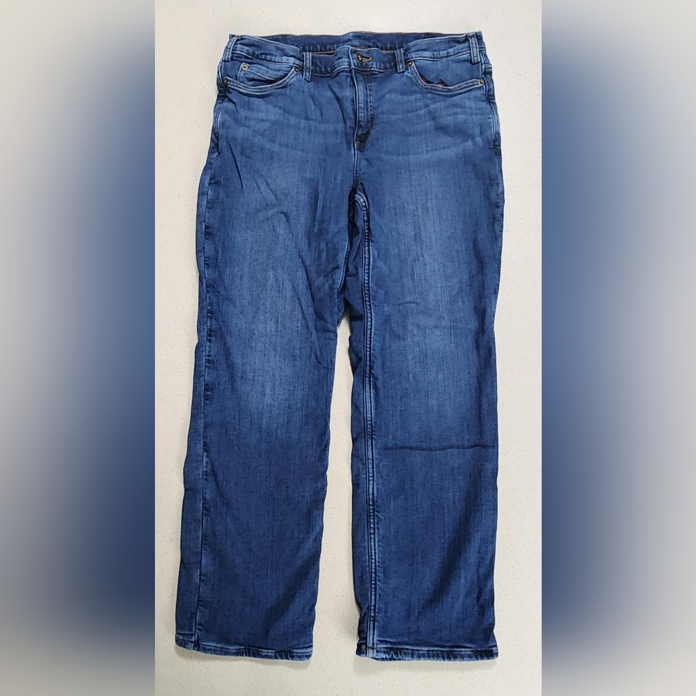 Duluth Trading Co. Women's Flannel Buffalo Check Lined Jeans, 14, 29"